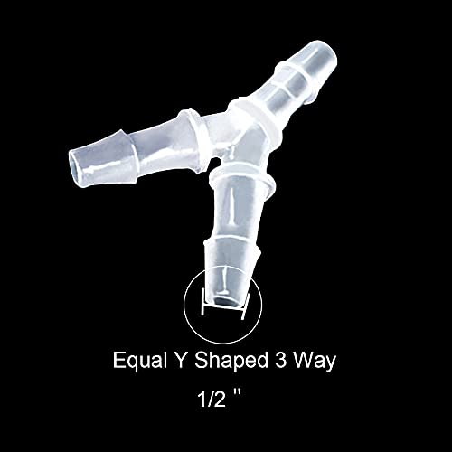 1/2" Hose Barb Fitting Equal Barbed Y Shaped 3 Way plastic Tubing Joint Splicer Mender Adapter Union for Oxygen Tubing Pipe Household Fuel Gas Liquid Air (Pack of 4) - size: 1/2 Inch