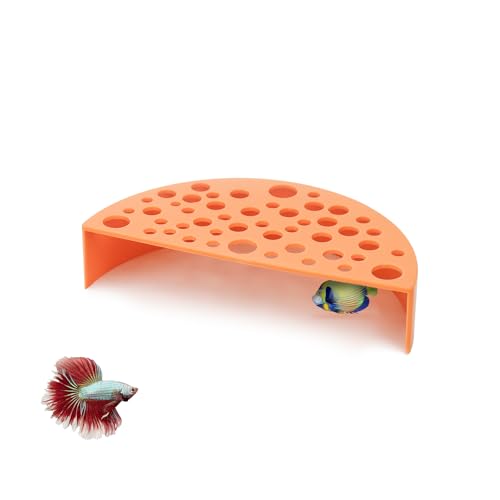 WishLotus Shrimp Hides for Aquarium, Shrimp Cave with Holes, ShrimpHide for Aquarium Fish Tanks ShrimpPonds Breeding Tanks, Hideout for Small One(Brown) - color: Orange