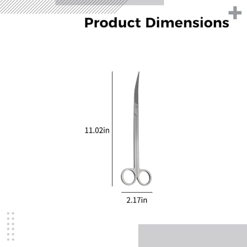 Stainless Steel Aquarium Scissors, 9.8 in, 4 Mm Thick Curved Aquatic Plant Trimming Scissor, Sanded Grip, Color Fish Tank Cleaning Tool