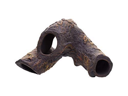 Plecoceramics Aquarium Ceramic Decorations Cave Betta Stone Decor - Aquarium Fish Tank Hideway Decor for breeding Cichlids Plecos Betta Toys Hideout (Snag)