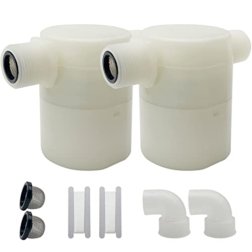 Water Float Valve, Water Level Control Water Tank Traditional Float Valve Upgrade 2 PCS(3/4", side inlet) - color: side inlet, size: 3/4" to 3/4"