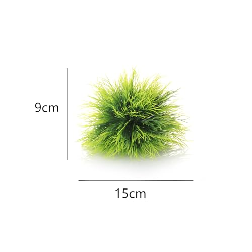 2PCS Realistic Aquarium Plants Artificial Grass for Fish Tank Aquarium Grass Small Soft Plastic Fake Plants Turtle Decorations Mini Fish Tank Ornament Green Plant Set