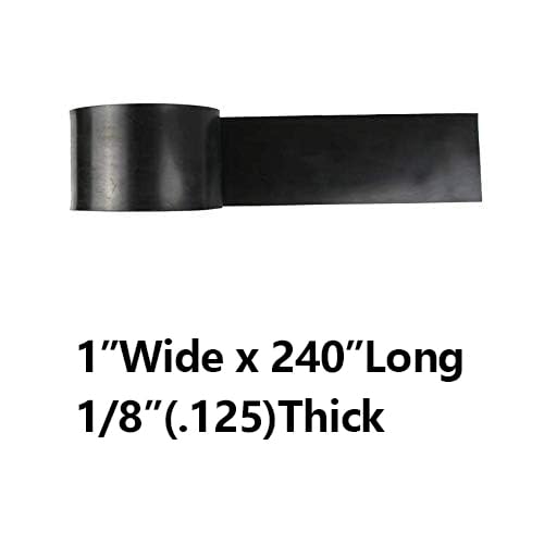 NABOWAN Solid Rubber Strip,Sheets,Rolls 1/8" (.125") Thick x 1" Wide x 240" Long, Thin Neoprene Rubber, Perfect for DIY Rubber Gasket, Weather Stripping, Sealing, Padding, Mat - size: 1" Wide x 240" Long, style: 1/8" (.125") Thick