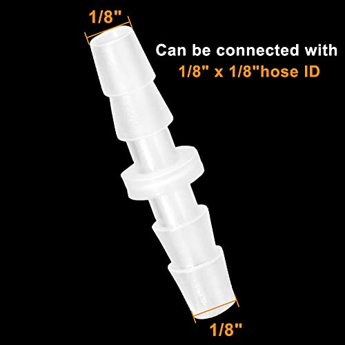 Feelers 1/8" x 1/8" Plastic Hose Barb Fitting 15 Pack, Equal Barbed Splicer Connector, Straight Union Adapter for Aquarium, Air Line, Fuel Line, Liquid Transfer - size: 1/8 Inch, style: 15pcs-Straight