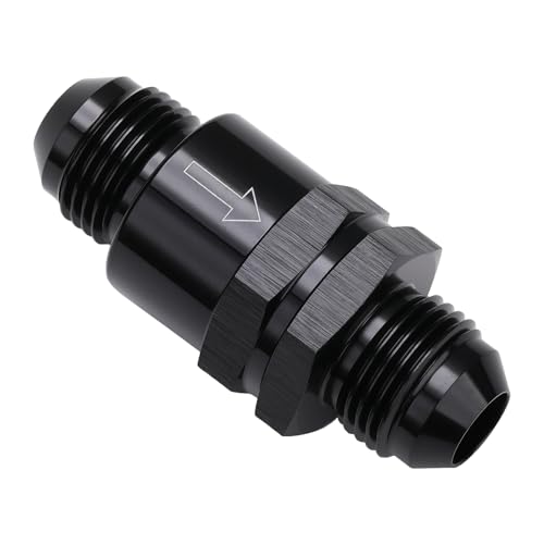 8AN Non Return One Way Inline Check Valve Fitting Aluminum Black - size: 8AN