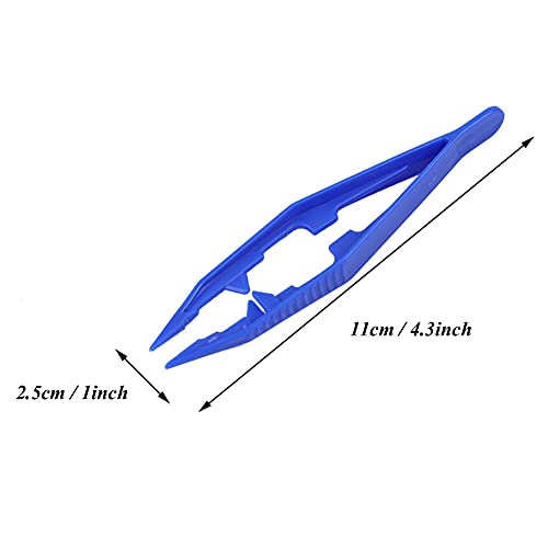 30PCS Plastic Tweezers 5 Assorted Colors Craft Forceps Tools for Handmade DIY Creative Beading Projects Jewelry Making Kids Adult Home Classroom School - color: Green+yellow+blue+white+red, size: 30PCS