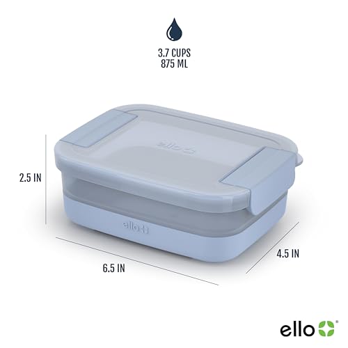 Ello Plastic Meal Prep Set BPA Free Plastic Food Storage Container with Silicone Boot and Airtight Lids, Dishwasher, Microwave, and Freezer Safe. - style: 3.7 Cup Meal Prep Elderberry