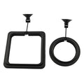 E-outstanding 2pcs Fish Feeding Ring Tropical Fish Food Ring Aquarium Fish Tank Accessories Water Plant Buoyancy Suction Cup (1 x Round Shape and 1 x Square Shape), Black
