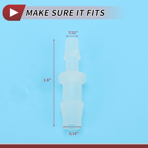 5 Pcs Aquarium Plastic Hose Barb Fitting 7/32" to 5/16" Hose ID Connectors Clear Plastic - size: 7/32"-5/16"