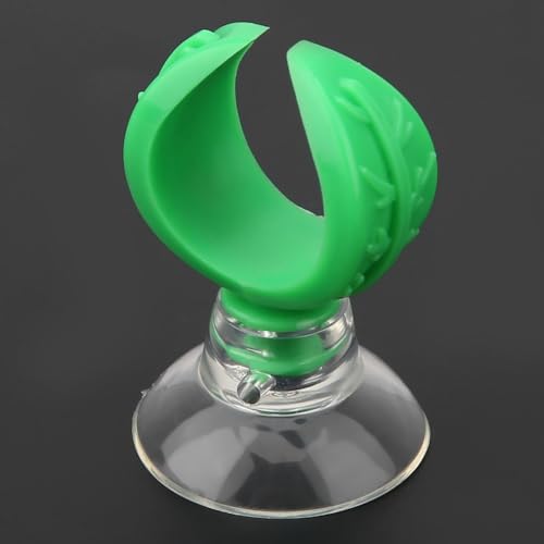 4 Pcs Green Aquarium Airline Tube Holders – Leaf Design Suction Cup Clips for 18-24mm Tubing, Adjustable Fish Tank Air Tube Clamps(S: 1.46cm) - size: S: 1.46cm