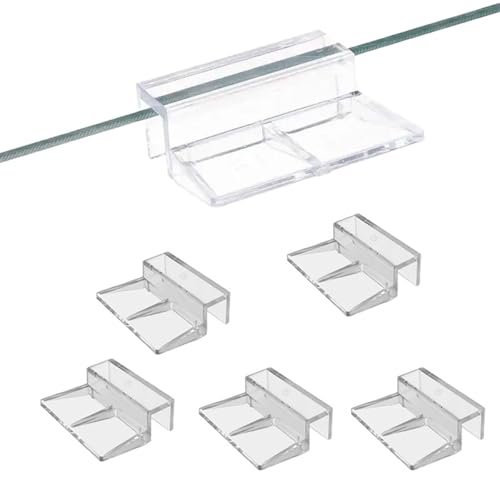 8 Pieces Aquarium Lid Clips, 6mm Clear Acrylic Fish Tank Lid Holder Cover Clamps for Rimless Glass Top, Fish Tank Cover, Hoods