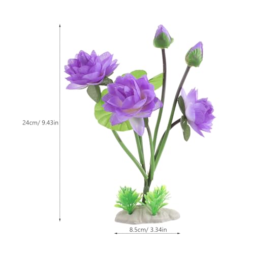 Simulated Lotus Aquarium .87 Inch Plastic Fish Tank Decoration for Freshwater Tanks and Desktop Aquariums Durable and Safe