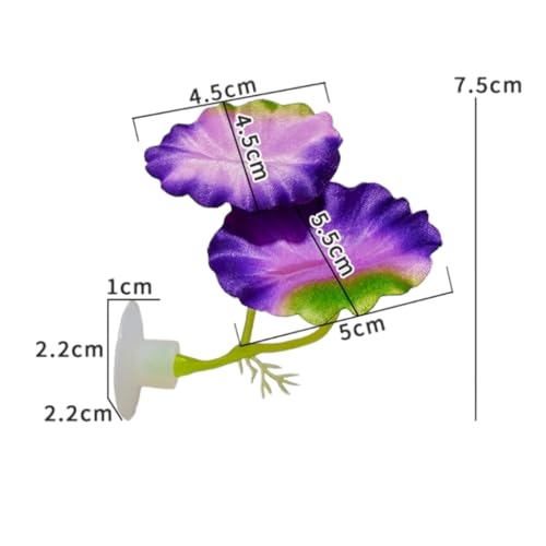 Fish Leaf Pad Simulating for Betta, Natural Resting Leaf Pad for Aquarium, Betta Fish Pad with Suction Cup, Artificial Silk Plant Leaf for Spawning Grounds, Breeding, Resting, Hiding (Purple 3 Pcs)