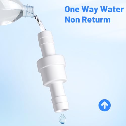 4 PCS 3/8" Check Valve, Check Valve Non Return Ozone Resistance Barb Hose Aquarium Checks Valves for Pump Vacuum Oil Water Gas Fuel, White