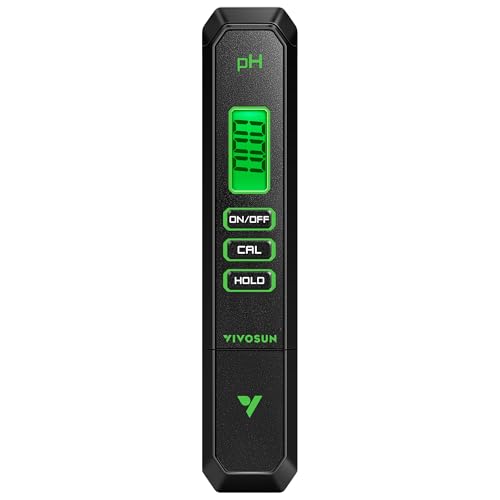VIVOSUN Digital pH Meter, 0-14 Range with 0.01pH High Accuracy Pen Type pH Tester for Hydroponics, Household Drinking, Pool and Aquarium, Black, UL Certified - color: Black