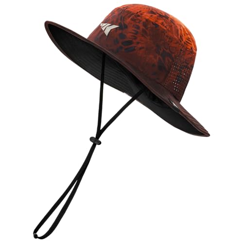 KastKing Sol Armis UPF 50 Boonie Hat - Sun Protection Hat, Fishing Hat, Beach & Hiking Hat, Paddling - color: N: Prym1 Blaze Faded, size: Laser-vented Design