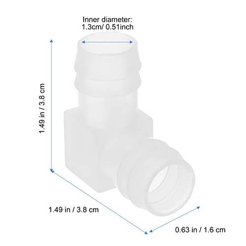 TEHAUX L-Shaped Hose Elbow Connector 1.49×1.49×0.62 in, 6-Pack Plastic Barb Fitting – Kink-Resistant 90° Flow Control for Garden, RV & Industrial Water Systems – for Outdoor Plumbing, Lab Tubing, Food