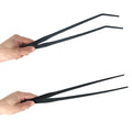 Aquarium Tweezers Extra Long 15 inches Feed Tong Clamps - FEITA Straight and Curved Stainless Steel 38cm Tweezers Set for Fish Tank Plants Aquascape Tools & Reptile Feeding Tongs - Black 2Pcs - color: Black 2pcs