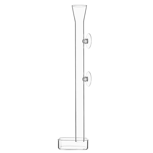 LINLAN 11.81 Inch Glass Shrimp Feeder, Aquarium Feeding Tube and Square Bowl with Two Suction Cups to Prevent Food from Spreading, for Crystal Shrimp and Cherry Shrimp - size: 30CM
