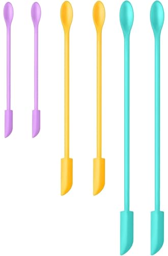 Silicone Spatula Set (6Pcs) - Mini Scraper Tool for Beauty & Food - Reach Every Last Drop, Multi-Size Spatulas for Makeup Jars, Lotion Bottles & Kitchen Containers (Color #2) - color: Color #2