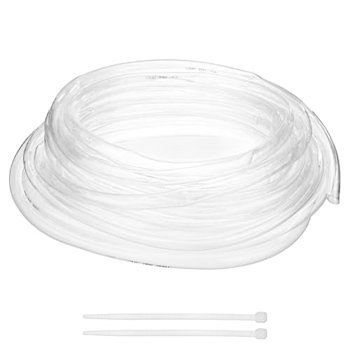 M METERXITY Vinyl Tubing 16mm ID x 19mm OD 50ft Flexible Plastic Tube with 2 Hose Ties, Lightweight Hybrid PVC Hose for Water Gardening/Airline/Aquarium Tubing [Clear] - size: 16mm ID x 50ft
