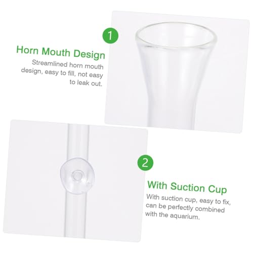 Toyvian Aquarium Shrimp Feeding Tube and Glass Feeder with 30cm Feeding Dish for Fish Tank Tools
