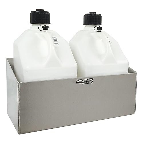 Extreme Max 5001.6044 Aluminum Dual Fuel Jug Holder - Fits Two 5 Gallon Containers, Storage Organizer for Enclosed Race Trailer, Shop, Garage, Storage, 2 x 5 Gallon Jug Capacity, Silver - color: Silver, size: 2 x 5 Gallon Jug Capacity