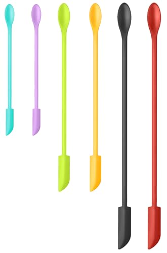 Silicone Spatula Set (6Pcs) - Mini Scraper Tool for Beauty & Food - Reach Every Last Drop, Multi-Size Spatulas for Makeup Jars, Lotion Bottles & Kitchen Containers (6 Color) - color: 6 Color