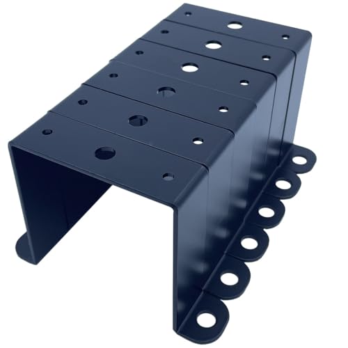 6 PCS 3x3" Square Pipe Tube Strap Clamps,3 inch metal u shaped bracket, steel u clamp bracket for mounting,Powder Coated Black - size: 3“ x 3"