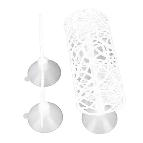 Fish Bed Tunnel, Small Hole Hollow Fish Hideout Resting Tube Premium Craftsmanship Betta House Shrimp Hide with Suction Cup for Aquarium (White) - color: White