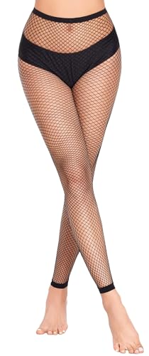 Avidlove Fishnet Stockings for Women Footless High Waist Fishnets Tight | Thigh High Stockings, Open Toe, High Stretch, Comfortable, Gothic Costume, Rave Outfits, for Cosplay, Halloween - color: Black-b3