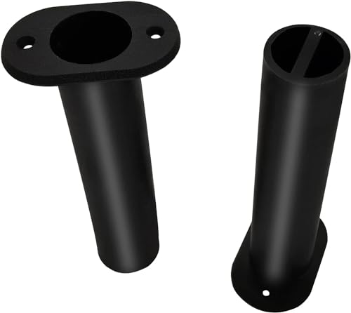 Fishing Rod Holder Plastic with UV 90 Degree Flush Mount 2PCS for Yacht and Boats - style: Black