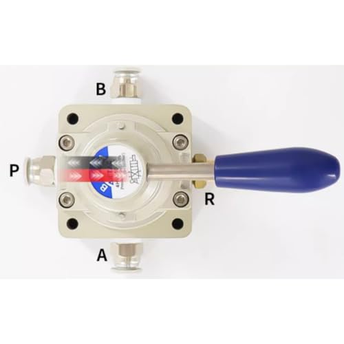 Hand Lever Valve AirTAC 4HV430-15 1/2" PT 4/3 Way Pneumatic Air 3 Position 4 Way Rotary Manual Control Direct Acting Type 0-145 PSI - size: 1/2''PT, style: 4/3 Way