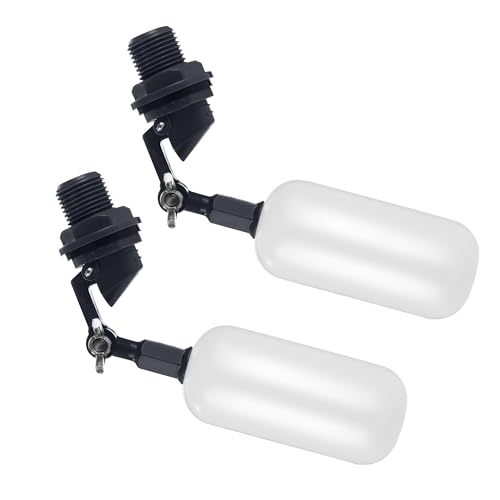 2-Pack Adjustable Arm Float Ball Valve for Automatic Water Level Control in Livestock Water Troughs, Aquariums, Hydroponics, and Reservoirs, 1/2 Inch NPT Thread