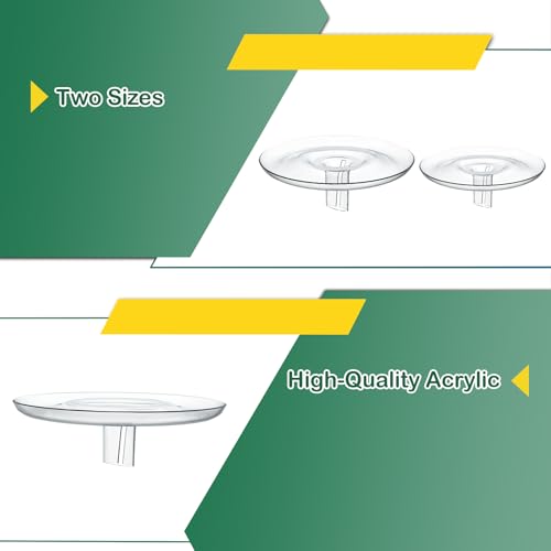 10 PCS Floating Aquarium Plant Holder, 2 Sizes Creative Floating Flower Display Stand, Clear Round Plastic Flower Bowl, Fish Tank Fixing Ring for Small & Single Flower Water Plants