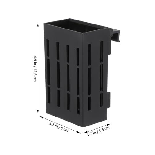 Ipetboom Hanging Aquarium Plant Holder 4-Pack Plastic Aquatic Planters 4.92X3.14X2.16In with Multiple Drainage Holes for Fish Tank Decoration and Aquatic Plant Growth - color: Black