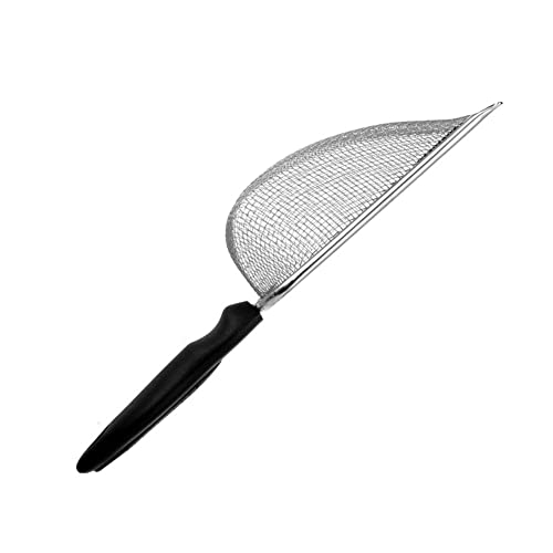 2pcs Cat Litter Scoop, Portable Reptile Sand Scooper, Stainless Steel Fine Mesh Scoop Shove-l for Litte-r Box, Sand Bedding, Easy to Clean and Durable(Color:Silver)