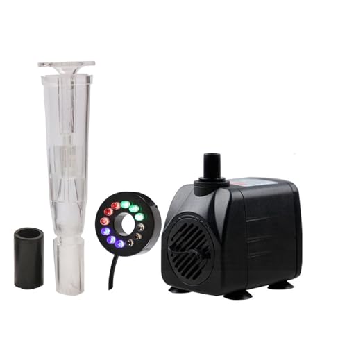 Lewisia LED Water Pump with Fountain Kit Mushroom Spray Head Submersible Water Pump for Garden Pond Waterfall Hydroponics Aquariums Fish Tanks Indoor Outdoor 8W - size: Clear Mushroom Spray Head