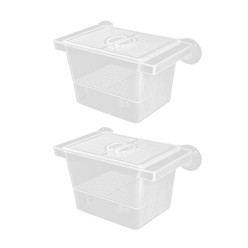 Multipurpose Fish Isolation Tanks with Strong Suction Cup for Aggressive Injured Pregnant and Fry Protections 2PCS Aquarium Isolation Divider - color: Late single room