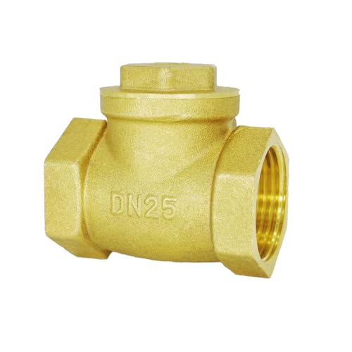 1" NPT Swing Brass Check Valve DN25, Horizontal One Way Check Valve to Prevent Water Backflow for Sump Pump and Air Compressor - size: 1inch（DN25）