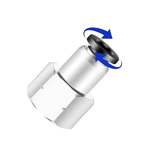 CEKER 1/4" Od x 1/2" NPT Female Thread Push to Connect Fittings, 1/4" Quick Connect Air Lines, 5 Pack - size: 1/4" OD X 1/2" FNPT