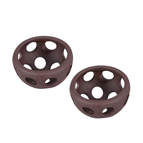 balacoo 4pcs Ceramic Cave Decor Shrimp for Hemisphere Underwater Decoration Breeding Aquarium Nest Tank Spots Fish Decorations Habitat House Porous Hiding Ornament Shelter