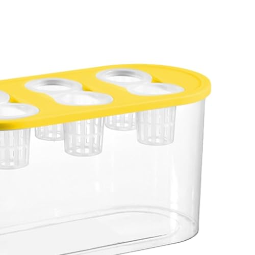 Hydroponic, Hydroponic System, Planting Container, 6 Holes, Indoor Tabletop Mini Aquarium for Plants and Fish, Yellow - color: Yellow