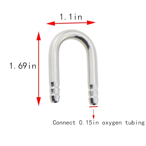 2PCS Stainless Steel Aquarium U Tube Fish Aquarium Air Pump Oxygen System U Tube Connector Aquarium Accessories Suitable for 0.15in/4mm Air Hose