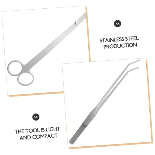 BESPORTBLE Ergonomic Water Plant Scissors Tweezers Set Aquarium Cleaning Tools for Levels of Hobbyists