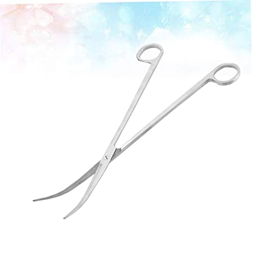 PartyKindom 2pcs Stainless Steel Curved Tip Scissors Aquatic Plant Trimmer Aquarium Scissors for Plant Cutting Aquascaping Tools for Fish Tank