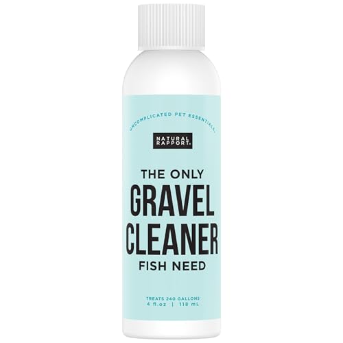 Aquarium Gravel Cleaner - Liquid Gravel Cleaner for Fish Tanks - Naturally Reduces Fish Waste, Ammonia, Nitrite & Odors - Freshwater & Saltwater - No Vacuum Needed - Treats 240 Gallons (4 fl oz) - size: 4 Fl Oz (Pack of 1)