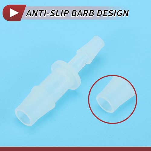 5 Pcs Aquarium Plastic Hose Barb Fitting 3/16" to 5/16" Hose ID Connectors Clear Plastic - size: 3/16"-5/16"