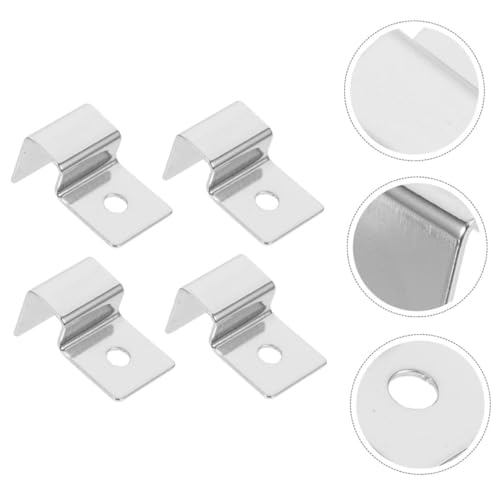 Levemolo 4pcs Stainless Steel Aquarium Lid Clips Heavy-Duty Fish Tank Glass Cover Supports Resistant Brackets for Secure Fish Tank Glass Lids for Aquariums