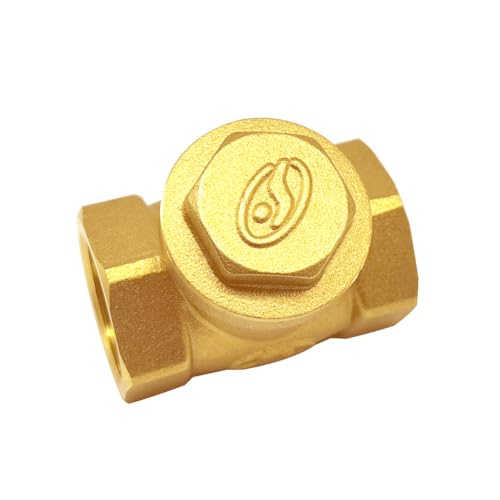 Joywayus 3/4” Female Thread Brass Horizontal Check Valve DN20 One-Way Non-return Swing Check Valve Prevent Water Backflow - size: 3/4" Female